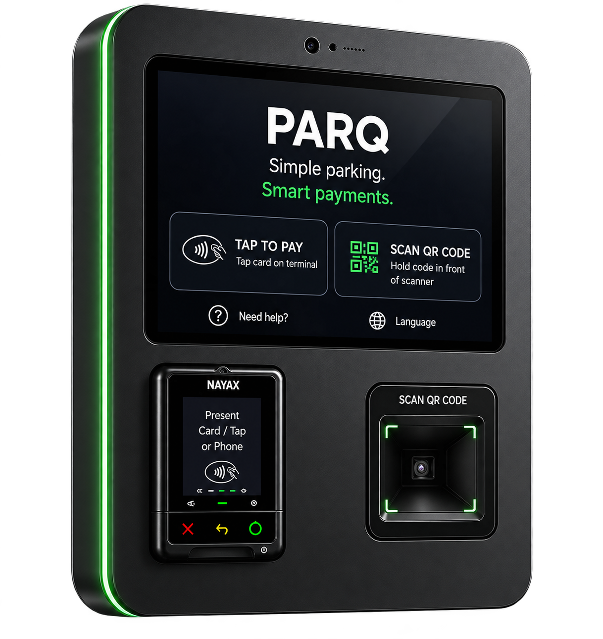 Máquina de autopago inteligente para estacionamientos PARQ